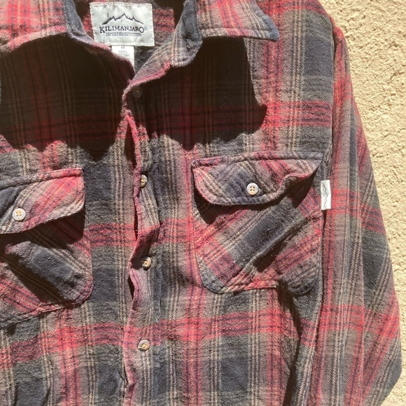 Men's Kilimanjaro Flannel Multicolor Plaid Heavyweight M Grunge Outdoor Camping - Picture 11 of 12